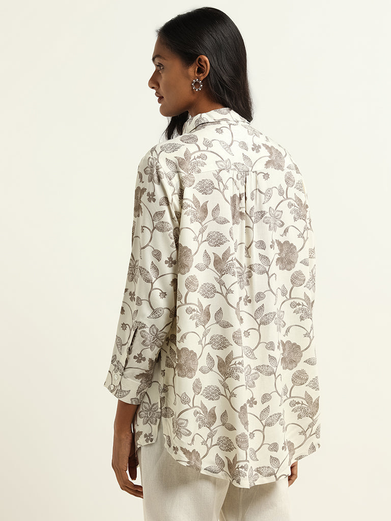 Utsa Brown Printed Tunic