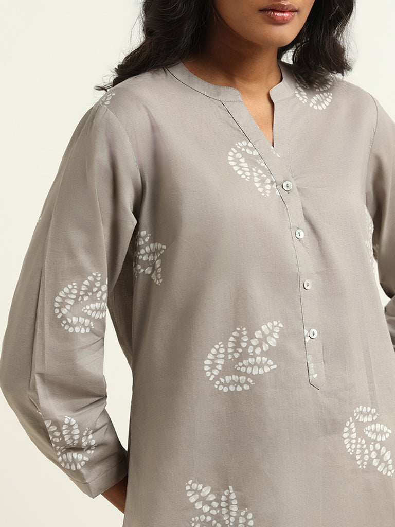 Utsa Grey Printed Kurti