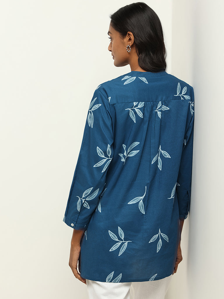 Utsa Blue Printed Kurti