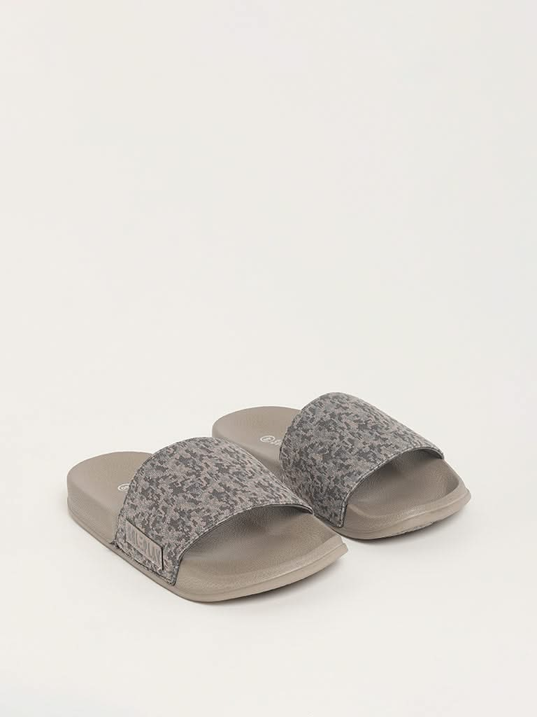 SOLEPLAY Grey Camo Knitted Slides