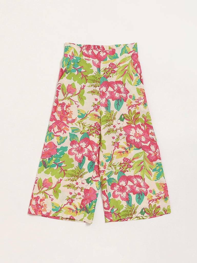 Utsa Kids Multicolor Printed Palazzos (2 - 8yrs)