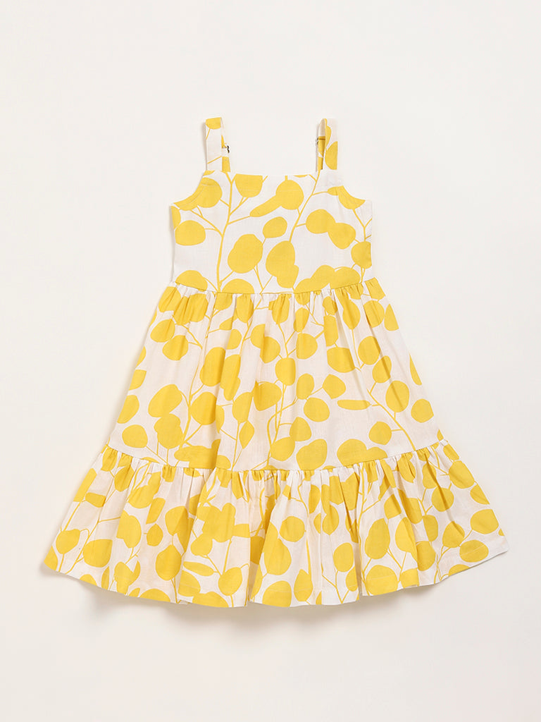 Utsa Kids Yellow Tiered Dress (2 - 8yrs)