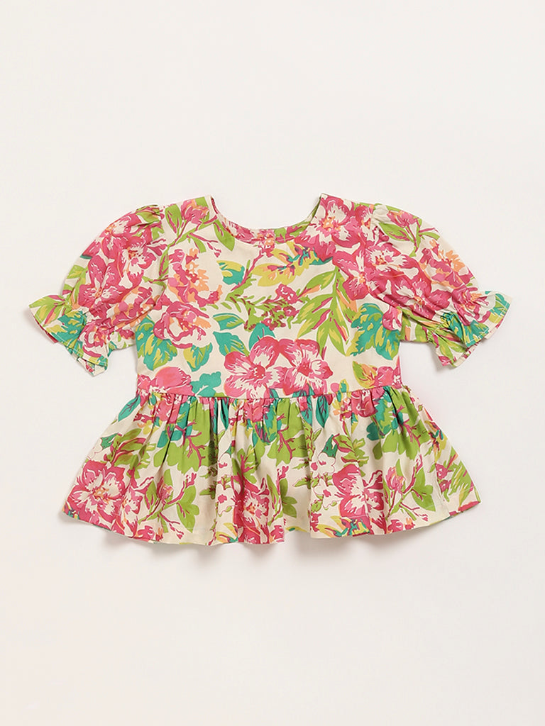 Utsa Kids Multicolor Peplum Top (2 - 8yrs)