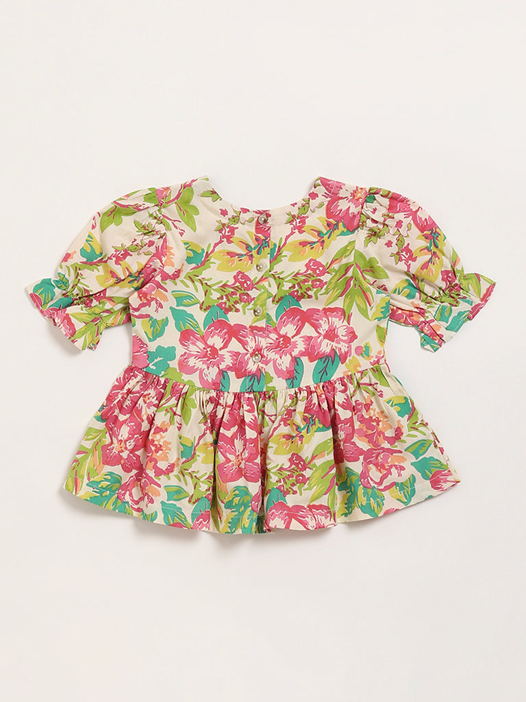 Utsa Kids Multicolor Peplum Top (2 - 8yrs)