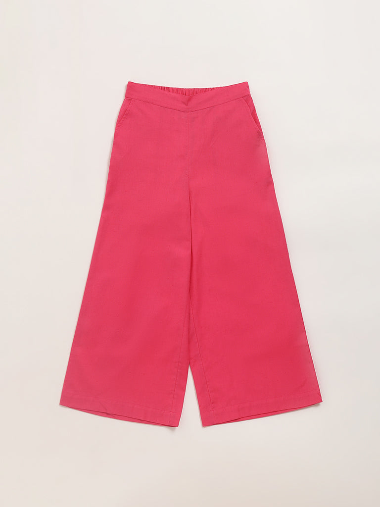 Utsa Kids Pink Flared Palazzos (8 -14yrs)