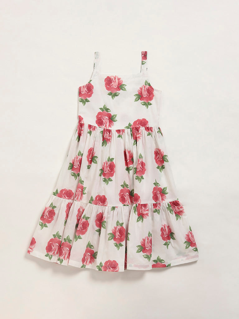 Utsa Kids White Floral Dress (8 -14yrs)