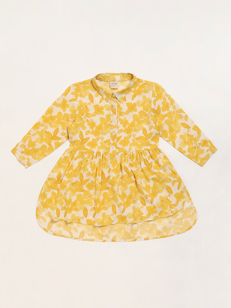 Utsa Kids Yellow Printed Top (8 -14yrs)