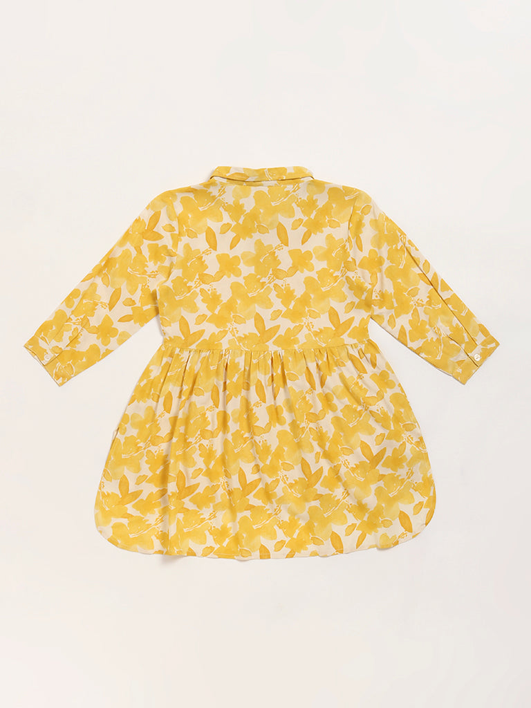 Utsa Kids Yellow Printed Top (8 -14yrs)