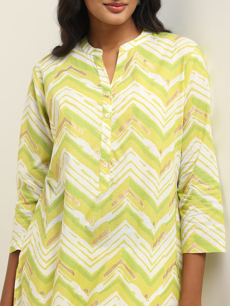 Utsa Lime Printed Kurta