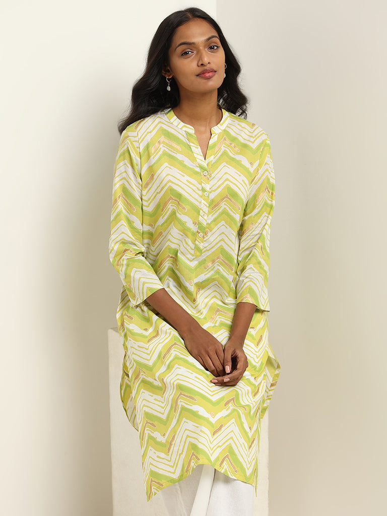 Utsa Lime Printed Kurta