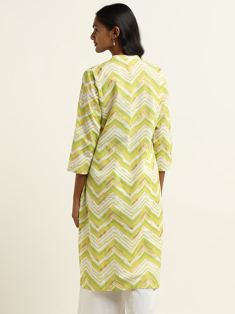 Utsa Lime Printed Kurta