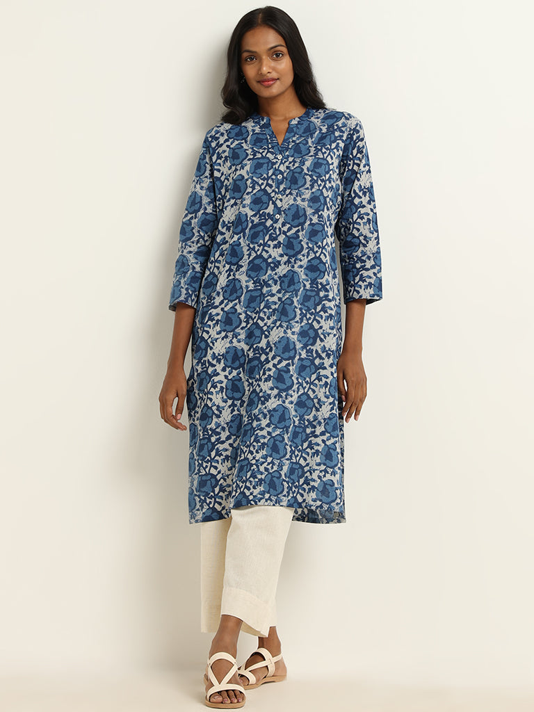 Utsa Indigo Printed Kurta