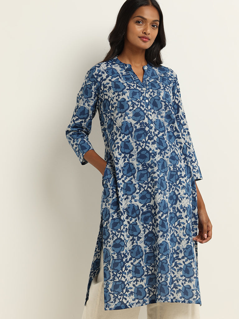 Utsa Indigo Printed Kurta