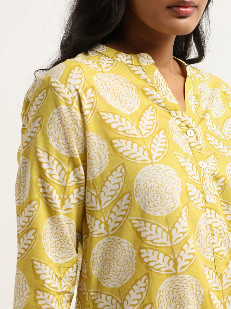 Utsa Yellow Printed Kurta