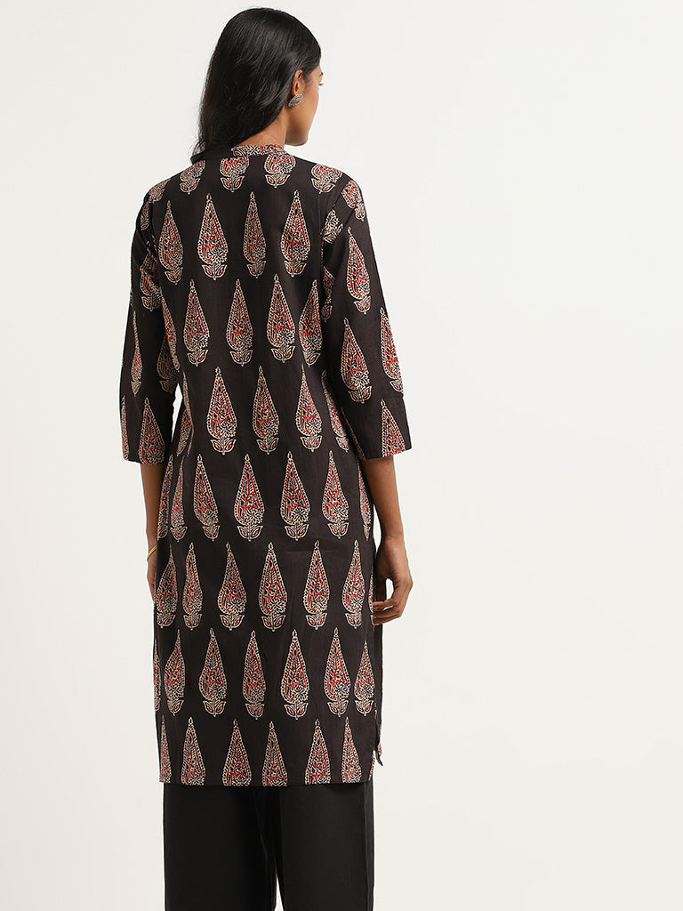 Utsa Black Printed Kurta