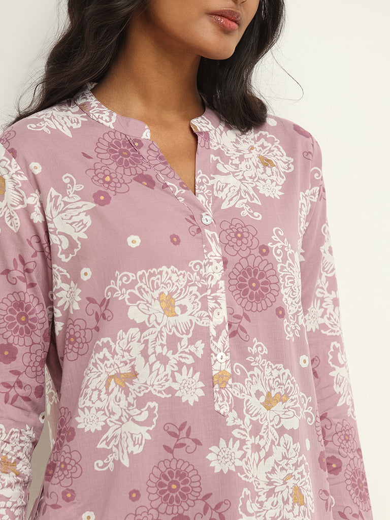 Utsa Lilac Printed Kurta