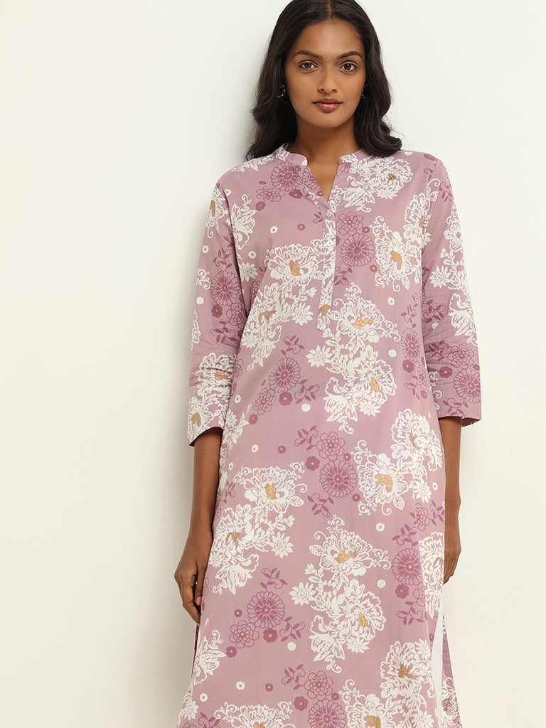 Utsa Lilac Printed Kurta