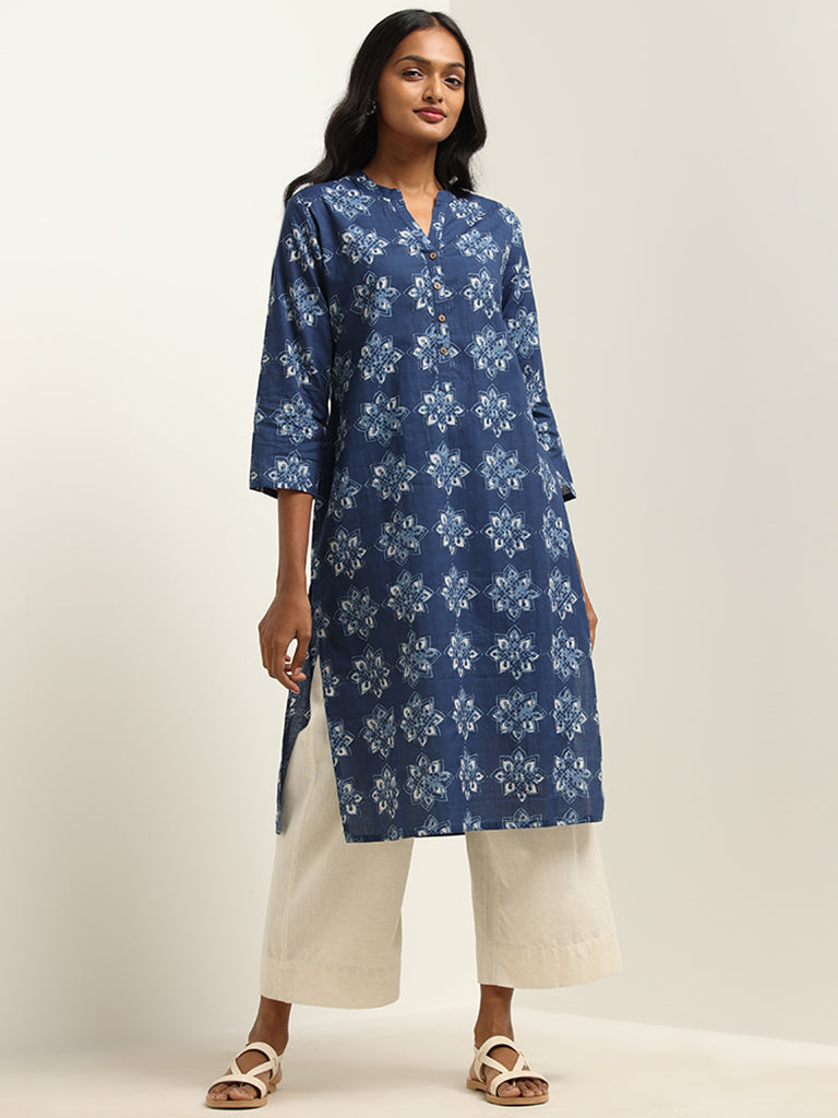 Utsa Indigo Floral Kurta