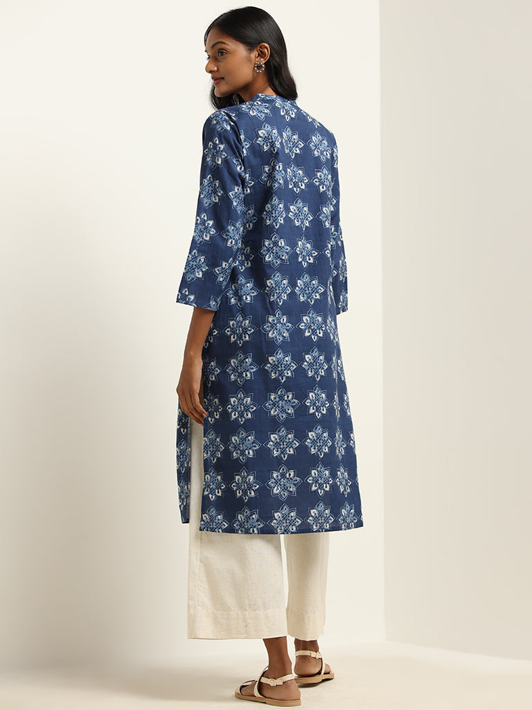 Utsa Indigo Floral Kurta