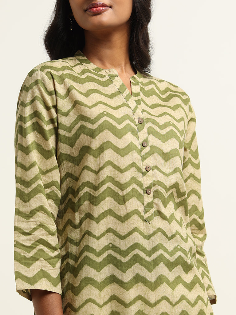 Utsa Green Printed Kurta