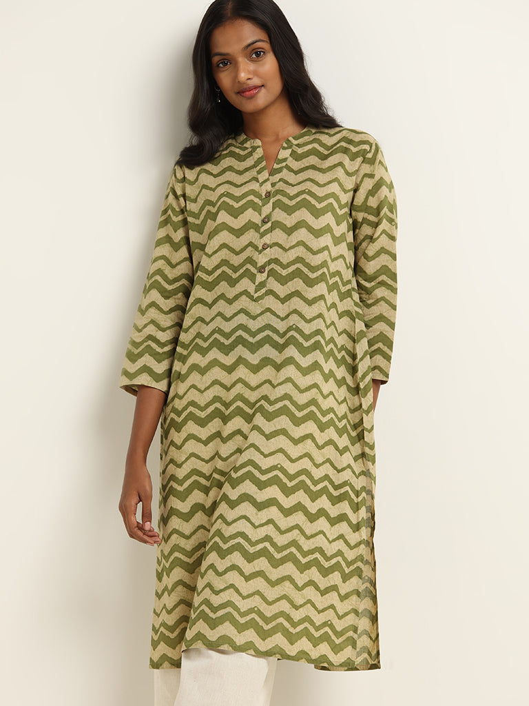 Utsa Green Printed Kurta