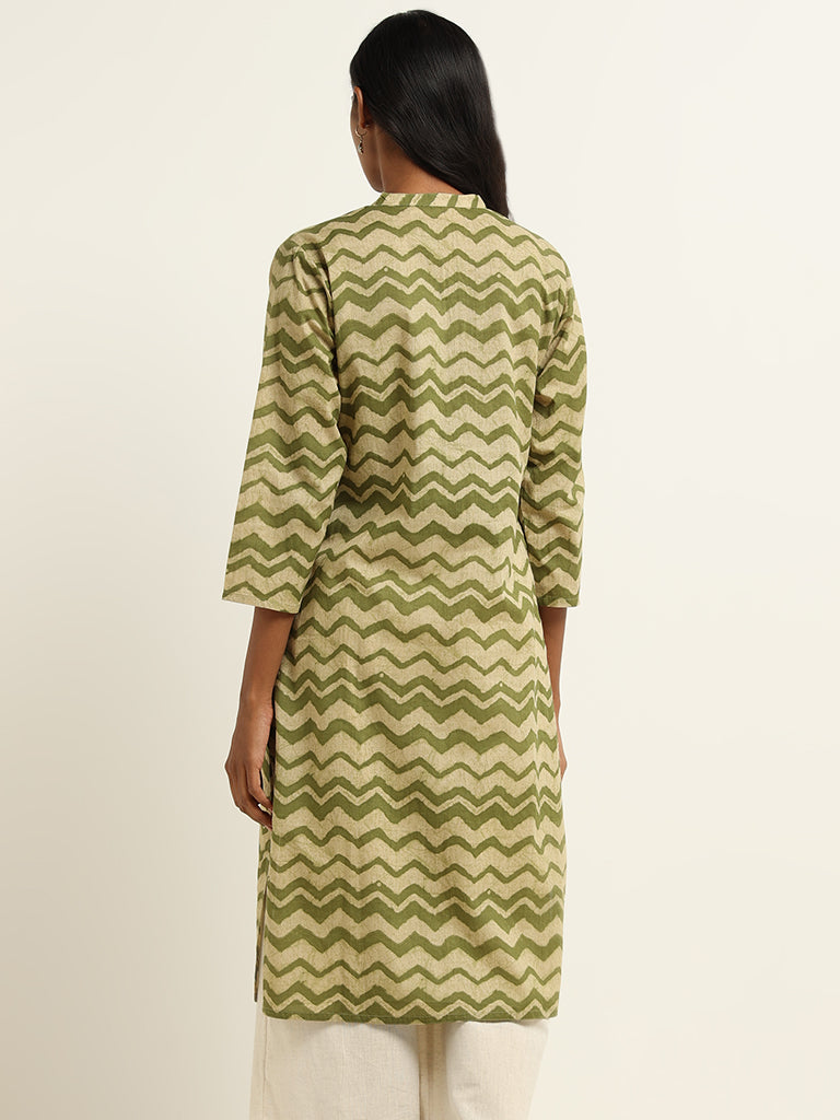 Utsa Green Printed Kurta