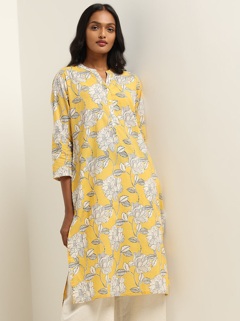 Utsa Yellow Floral Kurta