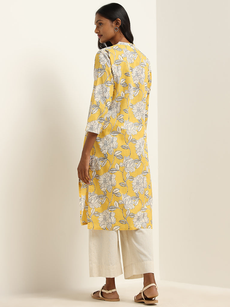 Utsa Yellow Floral Kurta