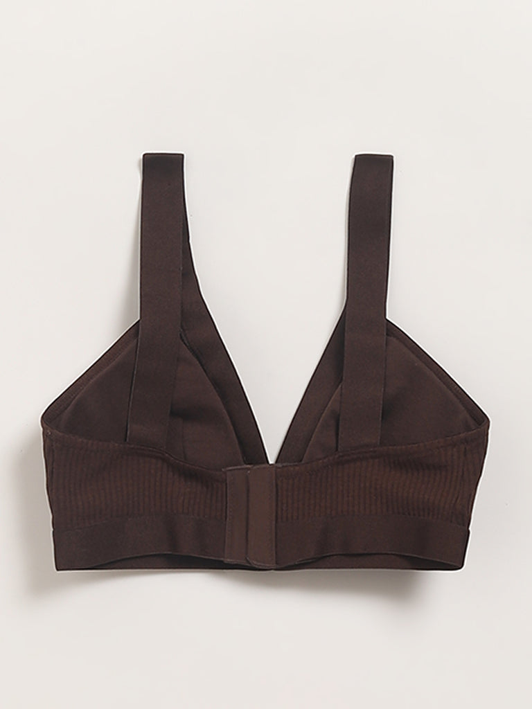 Superstar Brown Plunge Bralette