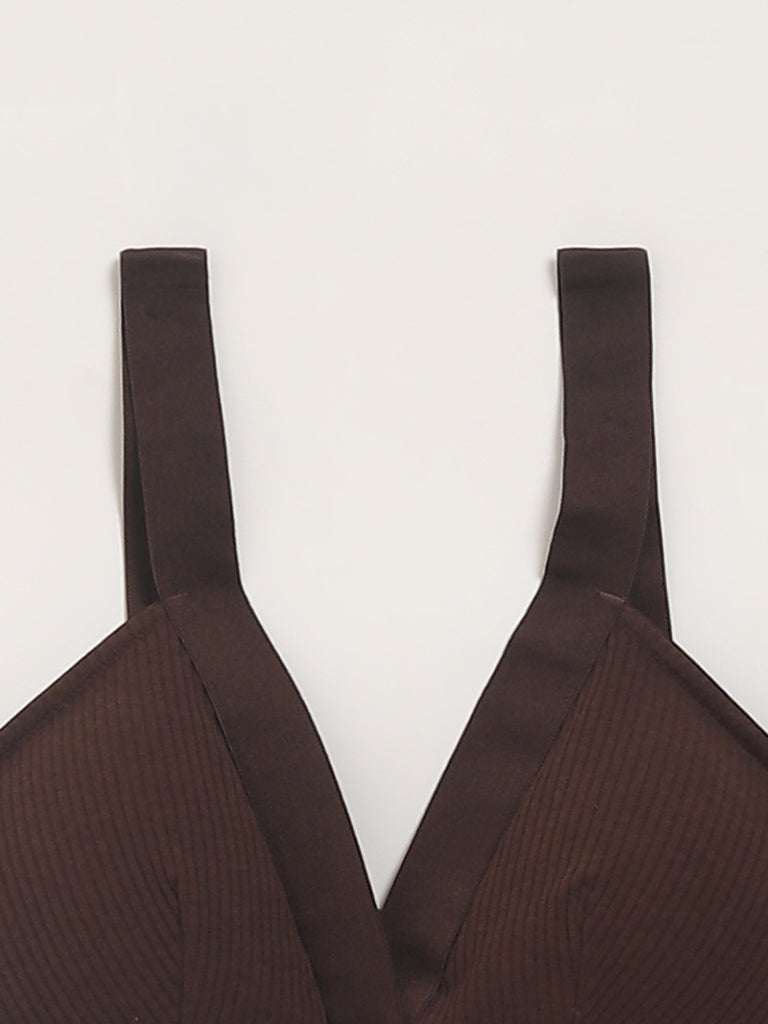 Superstar Brown Plunge Bralette