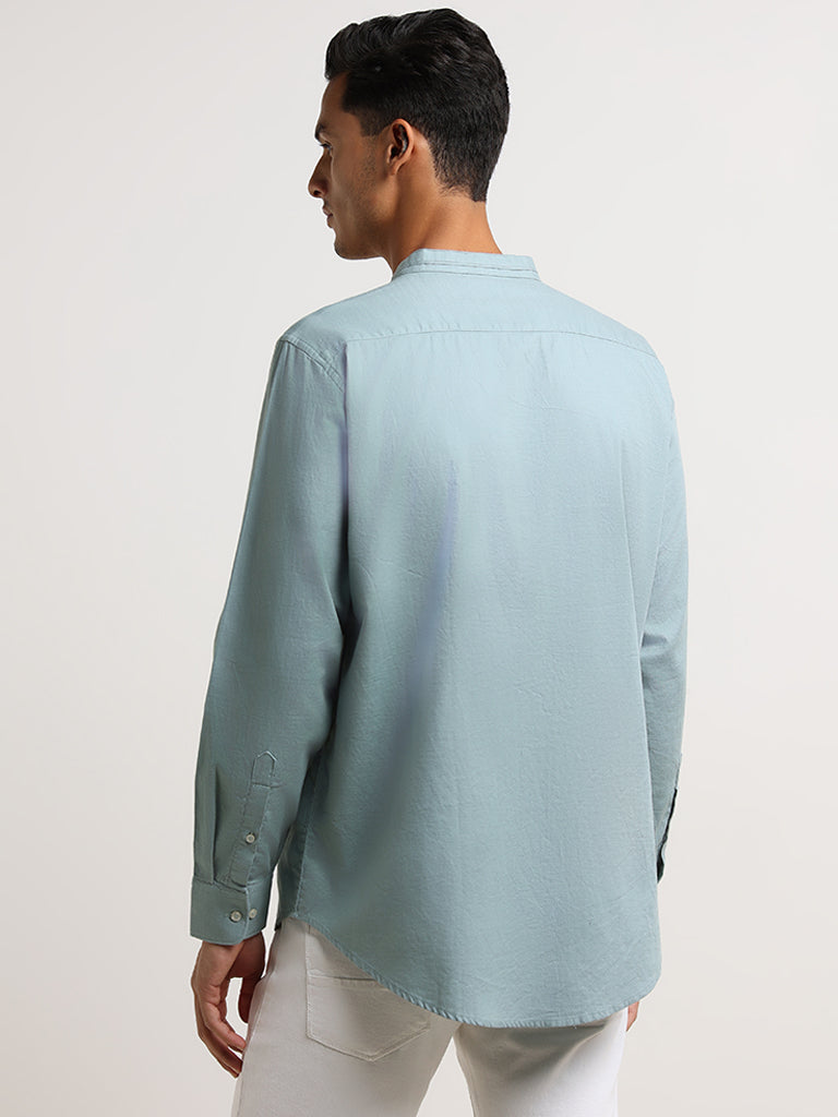 Ascot Light Green Cotton Relaxed-Fit Shirt