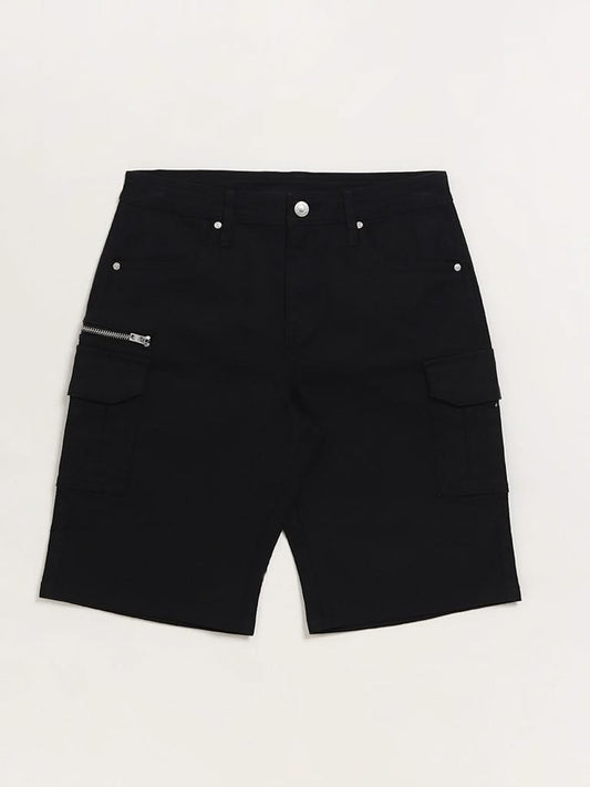 Y&F Kids Black Cargo Shorts