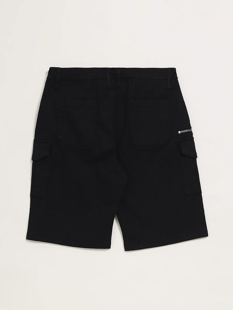 Y&F Kids Black Cargo Shorts