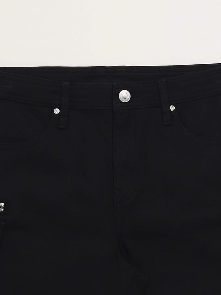 Y&F Kids Black Cargo Shorts