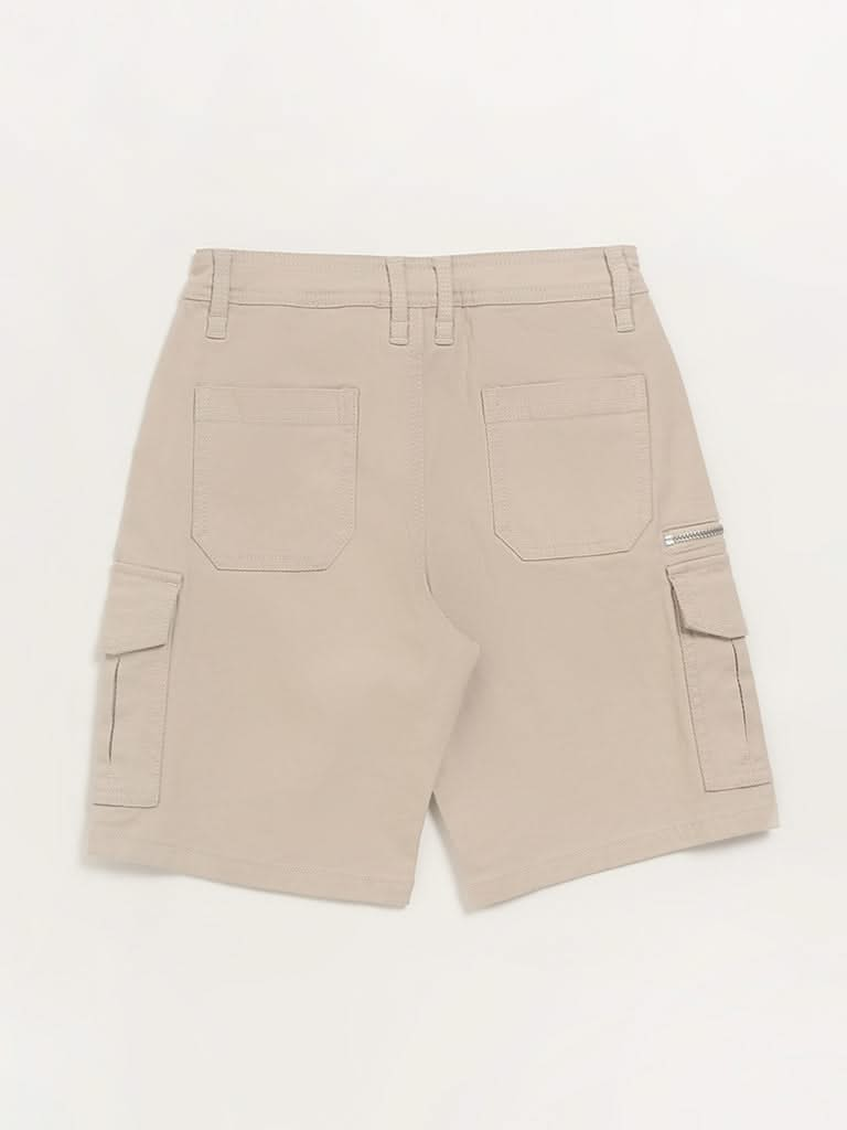 Y&F Kids Light Beige Cargo Shorts