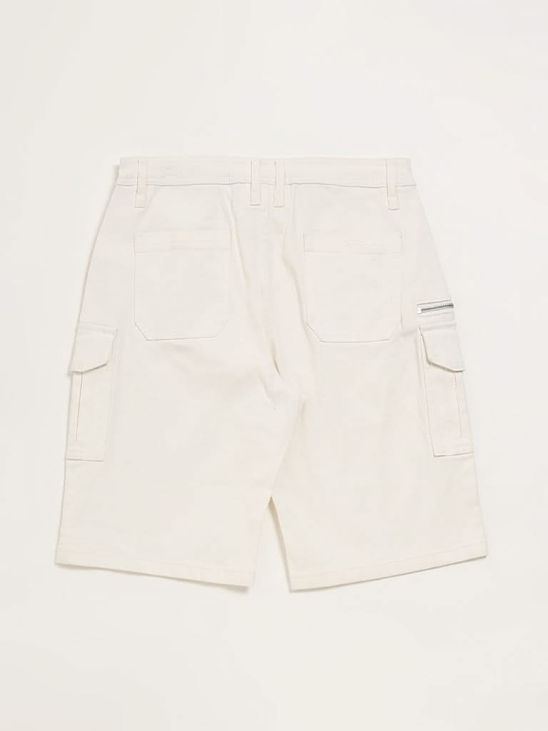 Y&F Kids Off-White Cargo Shorts