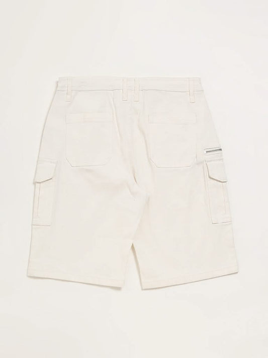 Y&F Kids Off-White Cargo Shorts