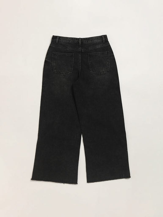 Y&F Kids Black Wide Leg High Rised Jeans