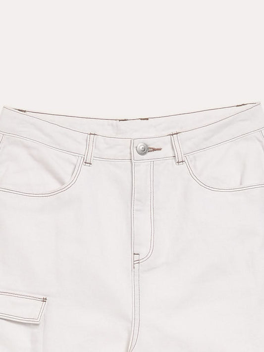 Y&F Kids White Relaxed - Fit High Rise Jeans