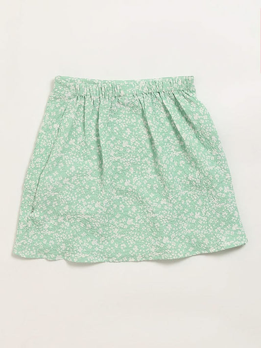 Y&F Kids Green Flared Skirt