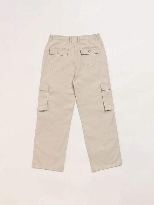 Y&F Kids Beige Cargo Trousers