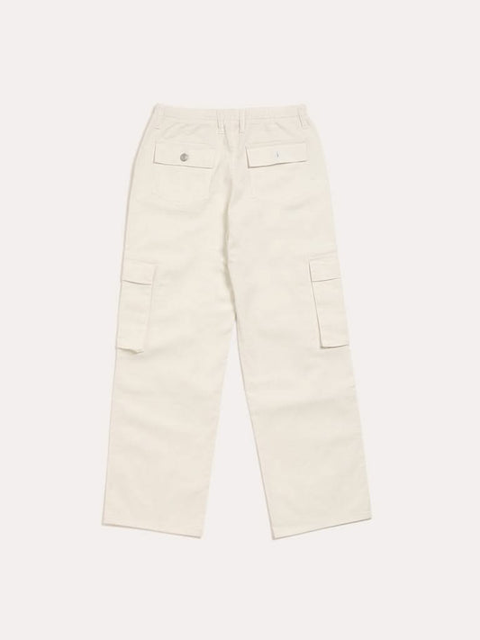 Y&F Kids Off-White Cargo Trousers