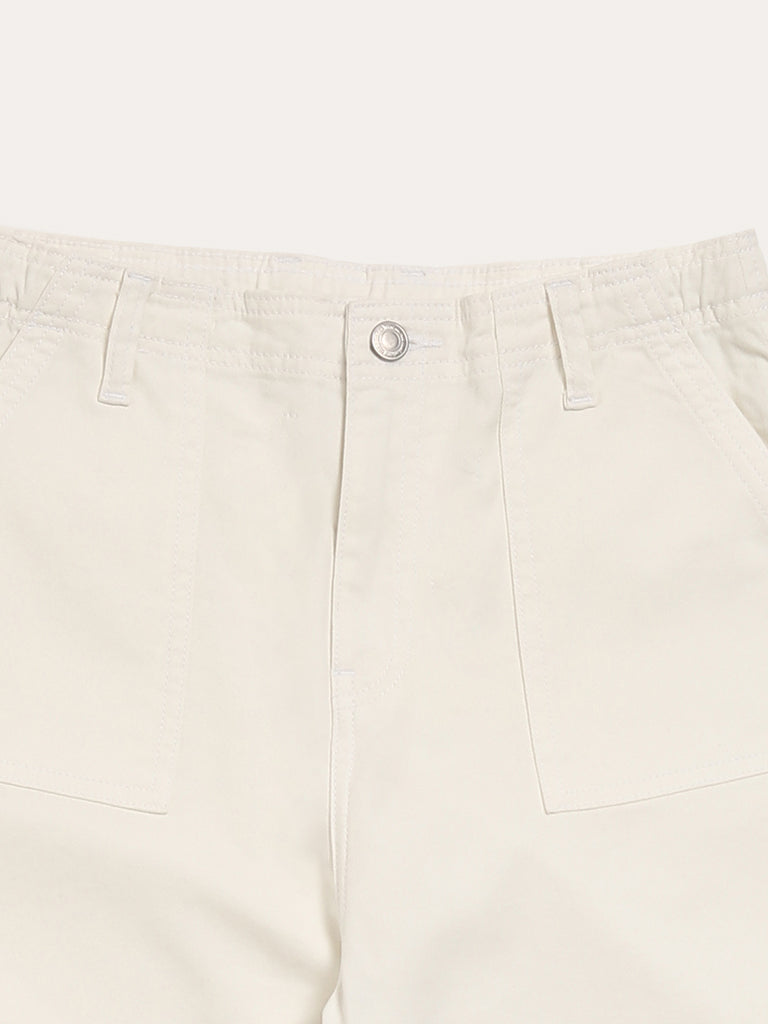 Y&F Kids Off-White Cargo Trousers