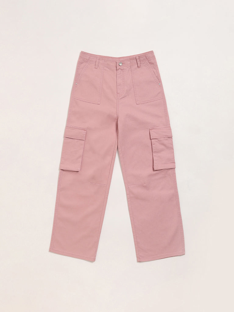 Y&F Kids Pink Cargo Trousers