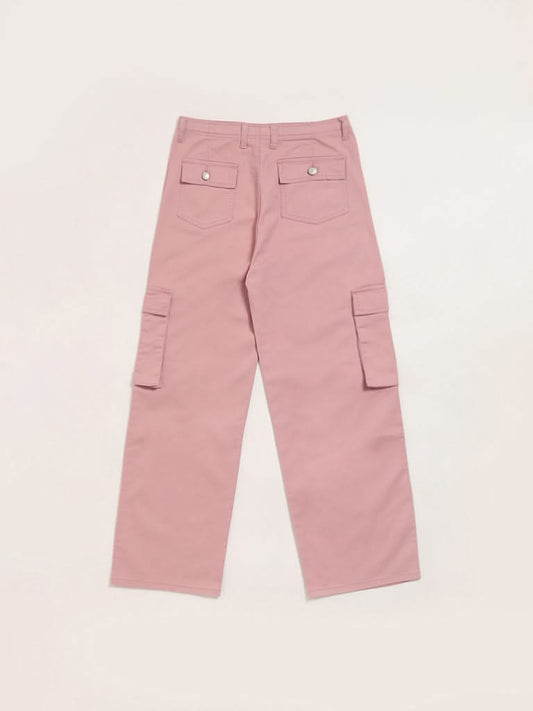 Y&F Kids Pink Cargo Trousers