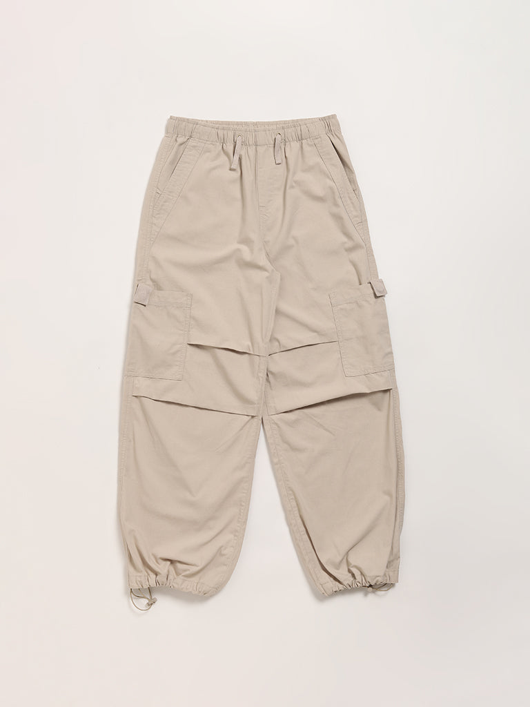 Y&F Kids Beige Parachute Pants