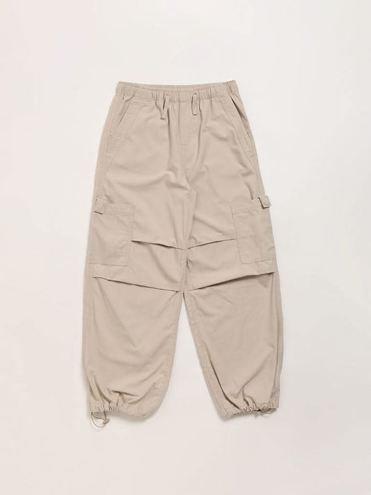 Y&F Kids Beige Parachute Pants