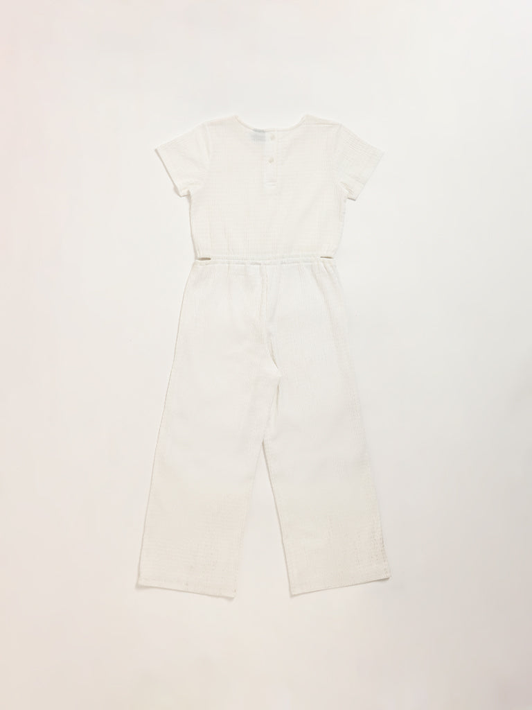 Y&F Kids White Cut Out Jumpsuit