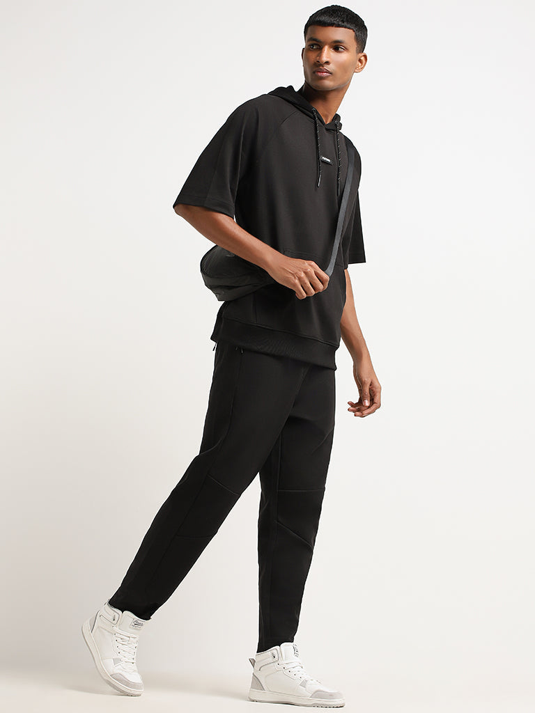 Studiofit Black Relaxed Fit Track Pants