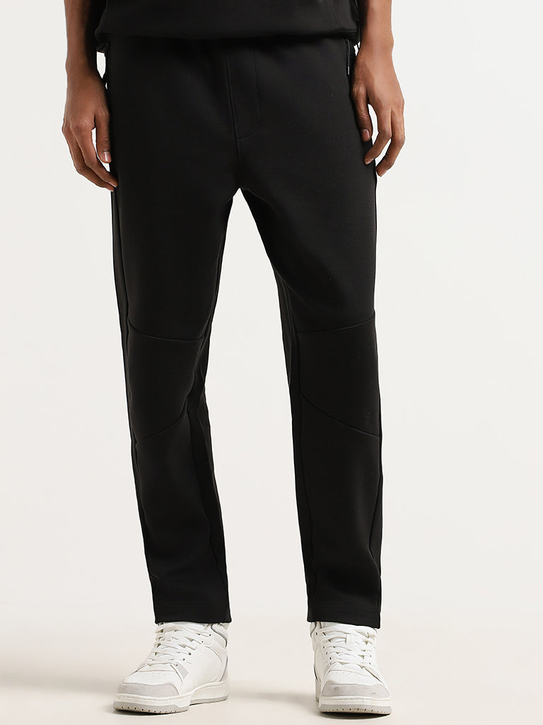 Studiofit Black Relaxed Fit Track Pants